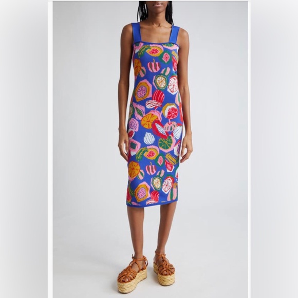 NWT $210 FARM Rio Colorful Fruit Salad Sleeveless Sweater Dress in S, M and L! - Picture 1 of 10